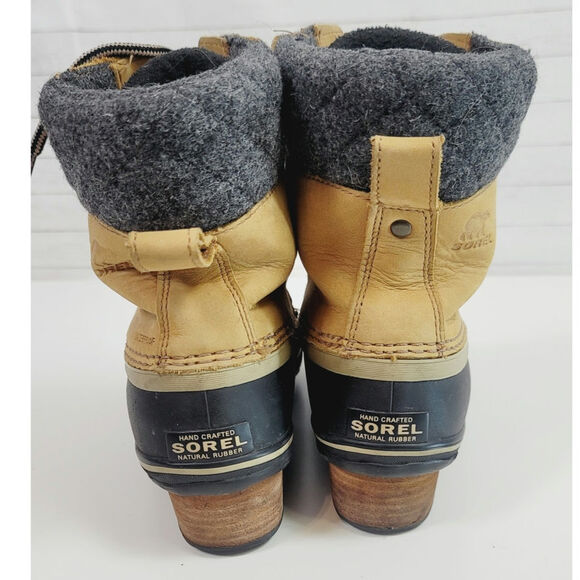 Sorel Slimpack II Lace Up Winter Duck Boots in Tan, sz 8.5 - Picture 7 of 14